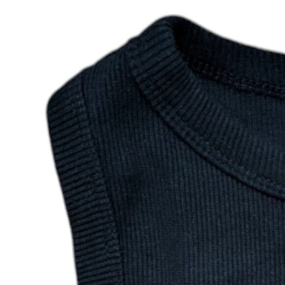 White Fox Boutique Little Ribbed Black Cropped Tank Top Women Size Small - Picture 5 of 12